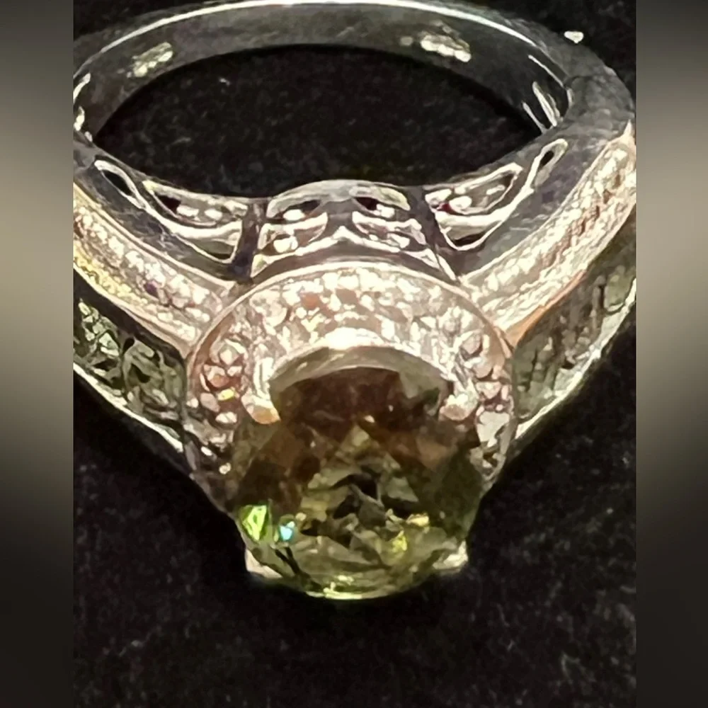 Peridot and Multi Gemstone Sterling Silver Ring - Picture 2 of 7